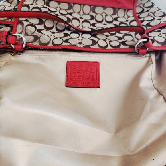 Euc Coach Carrie Khaki Shoulder Bag Tote Purse - Picture 15 of 16